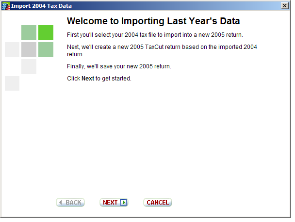 Image showing second import screen before redesign.