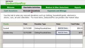 Screenshot of DeductionPro donations