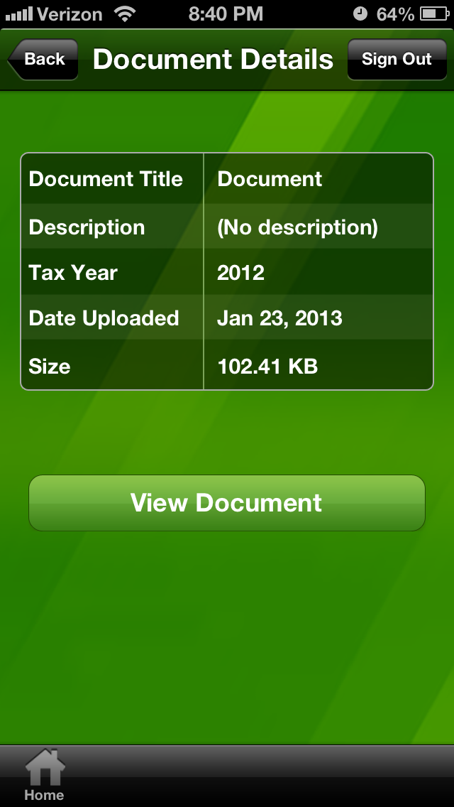 Image showing second screen of new document upload feature.