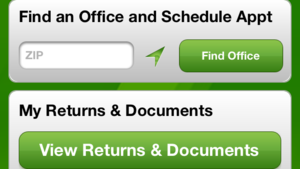 Screenshot of H&R Block mobile product