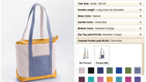 L.L.Bean customization tool